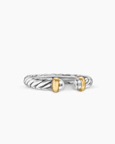 Petite Cable Ring in Sterling Silver with 14K Yellow Gold, 3.4mm